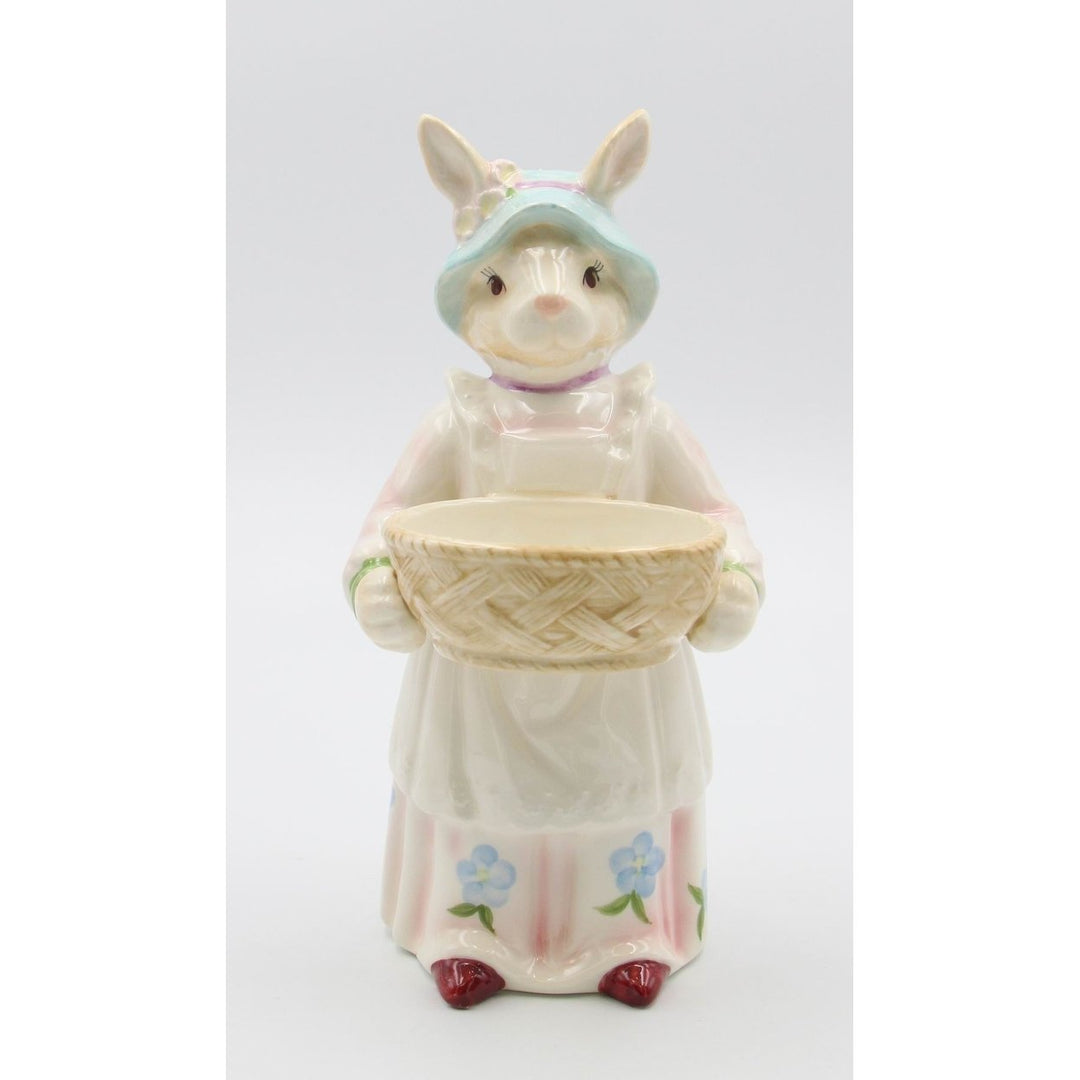 Ceramic Bunny Rabbit Candy Dish Basket  5.3 x 4.5 x 9.8 Image 2