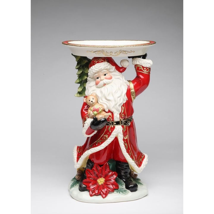 Ceramic 15" Santa Figurine With PlateHome DcorKitchen DcorChristmas Dcor Image 3
