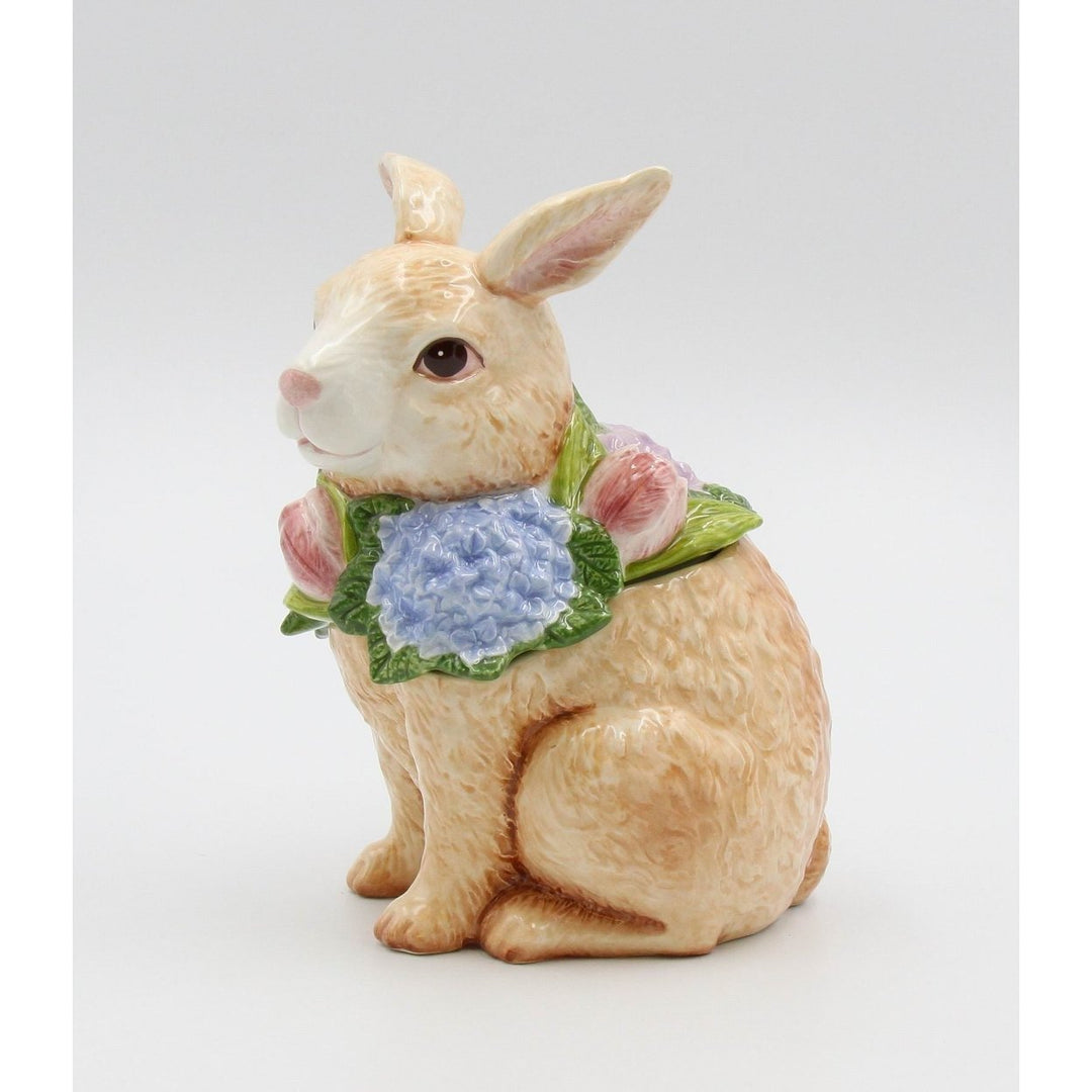 Ceramic Bunny Rabbit Candy Box 5.5x4.1x7.4 Inches Image 4