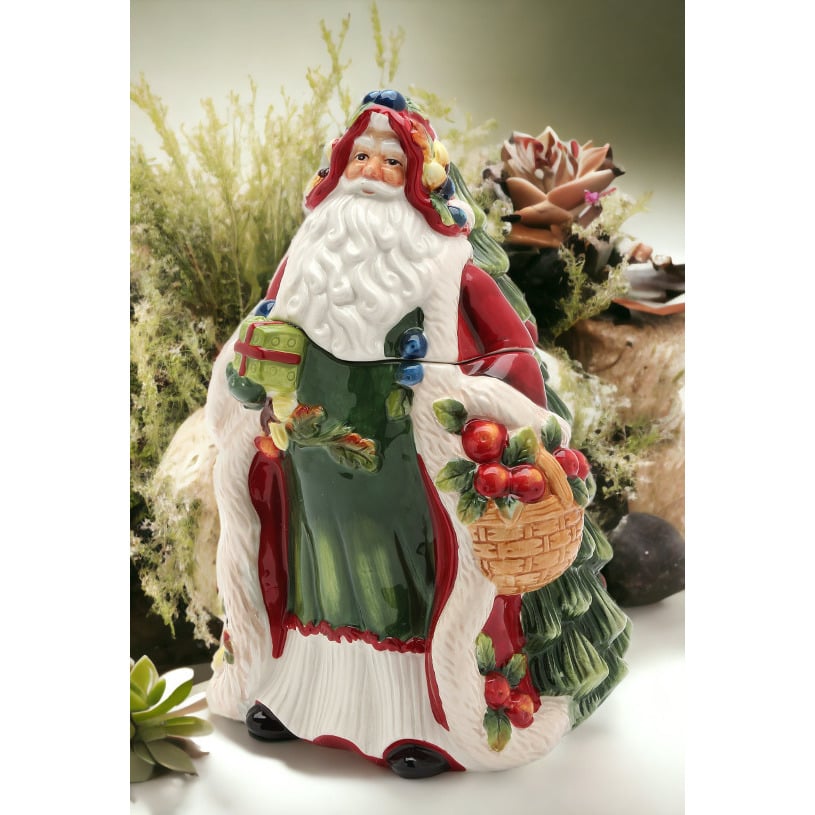 Ceramic Santa Candy Jar Holiday Decor 5.875 Inch Christmas Kitchen Image 2