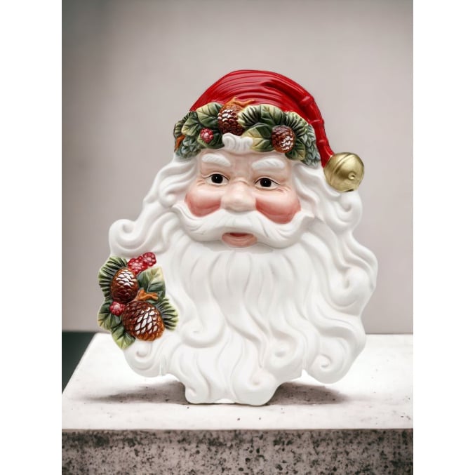 Evergreen Holiday Santa Plate 9x7 Christmas Mom Image 2