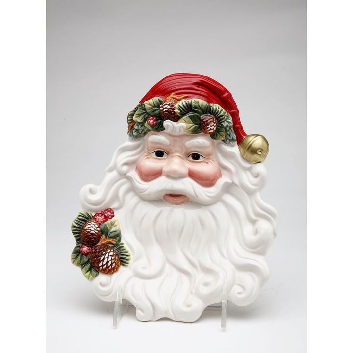 Evergreen Holiday Santa Plate 9x7 Christmas Mom Image 3