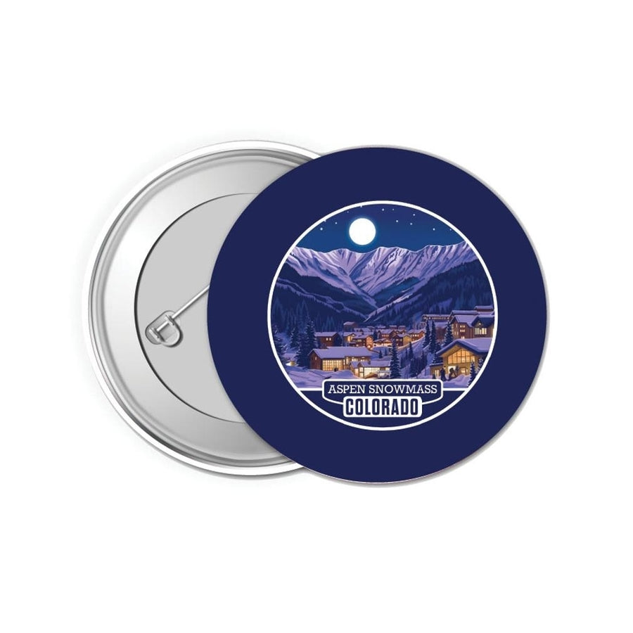 Aspen Snowmass Colorado Design B Souvenir Small 1-Inch Button Pin 4 Pack Image 1