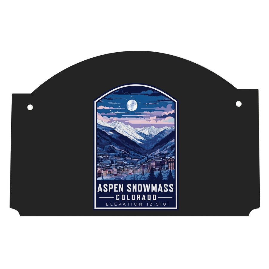 Aspen Snowmass Colorado Design C Souvenir Wood sign flat with string Image 1