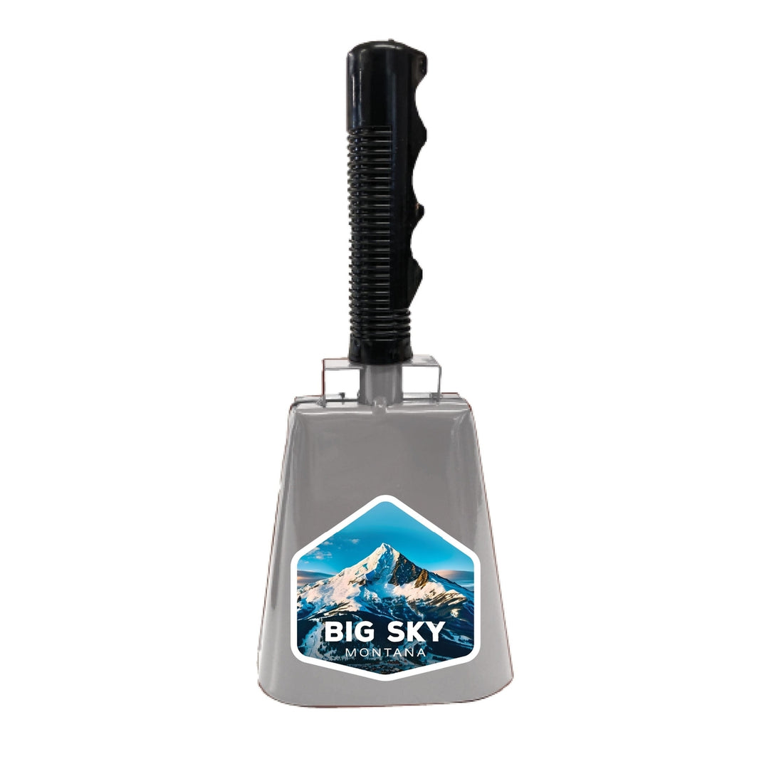 Big Sky Montana Mountain Design Souvenir Destination Cowbell Image 1