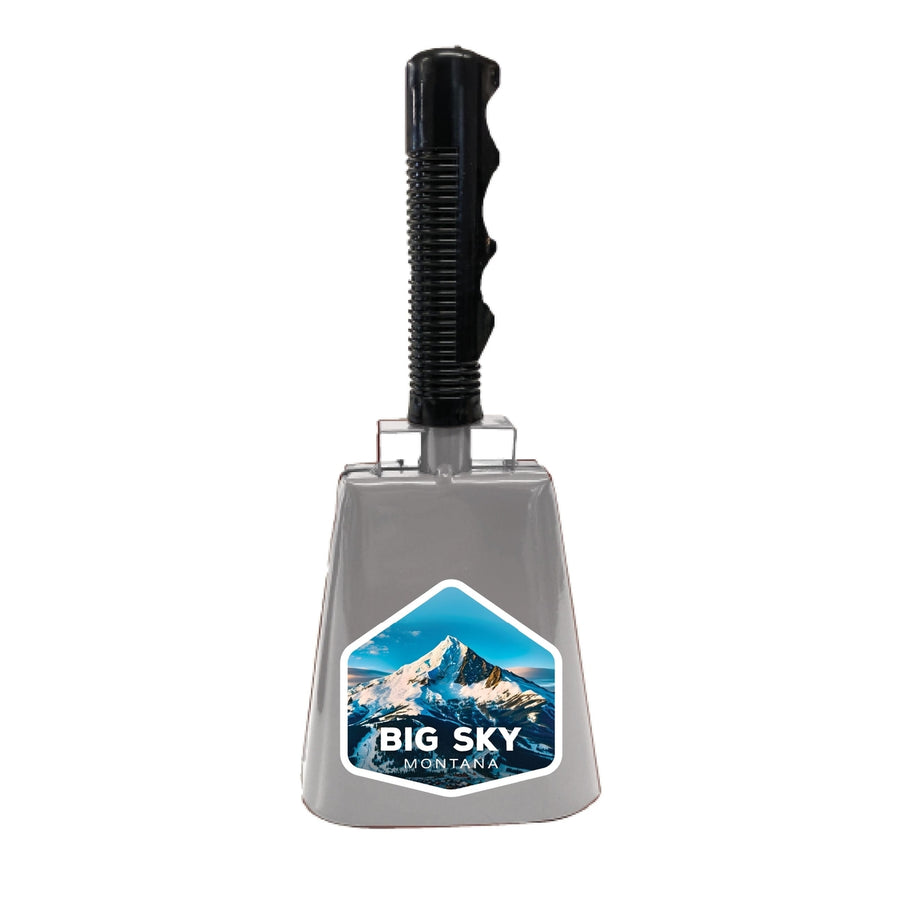 Big Sky Montana Mountain Design Souvenir Destination Cowbell Image 1