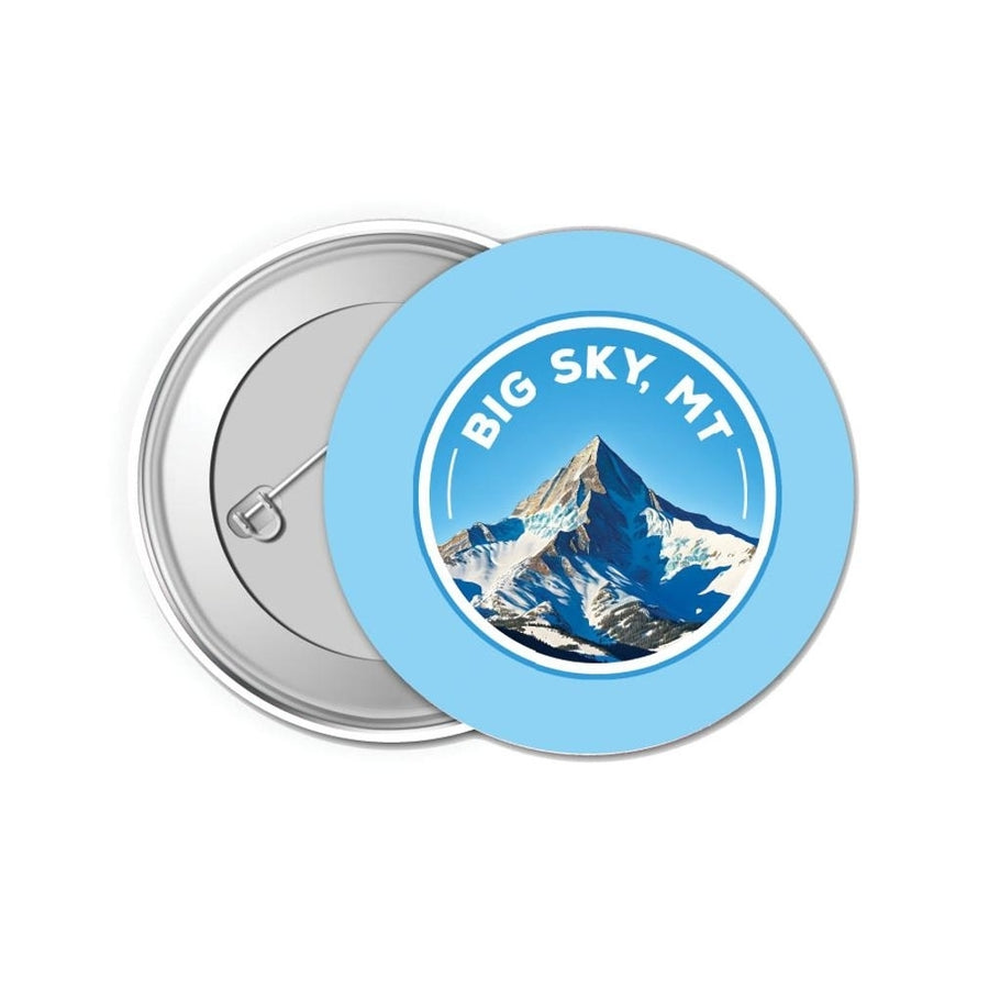 Big Sky Montana Snowy Mountain Design Souvenir Small 1-Inch Button Pin 4 Pack Image 1