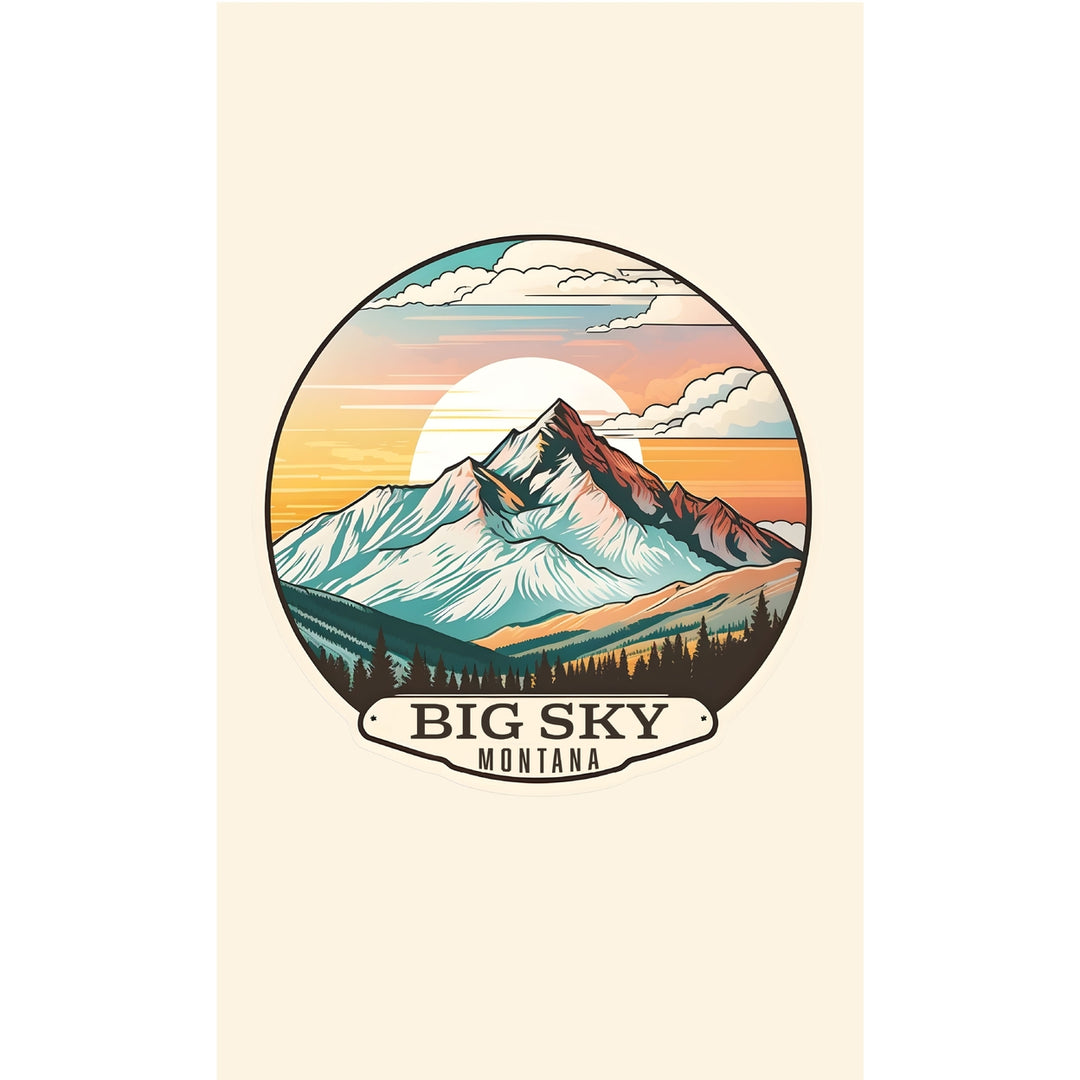 Big Sky Montana mountain Sunset Design Souvenir Metal Sign 9 x 15 Image 1