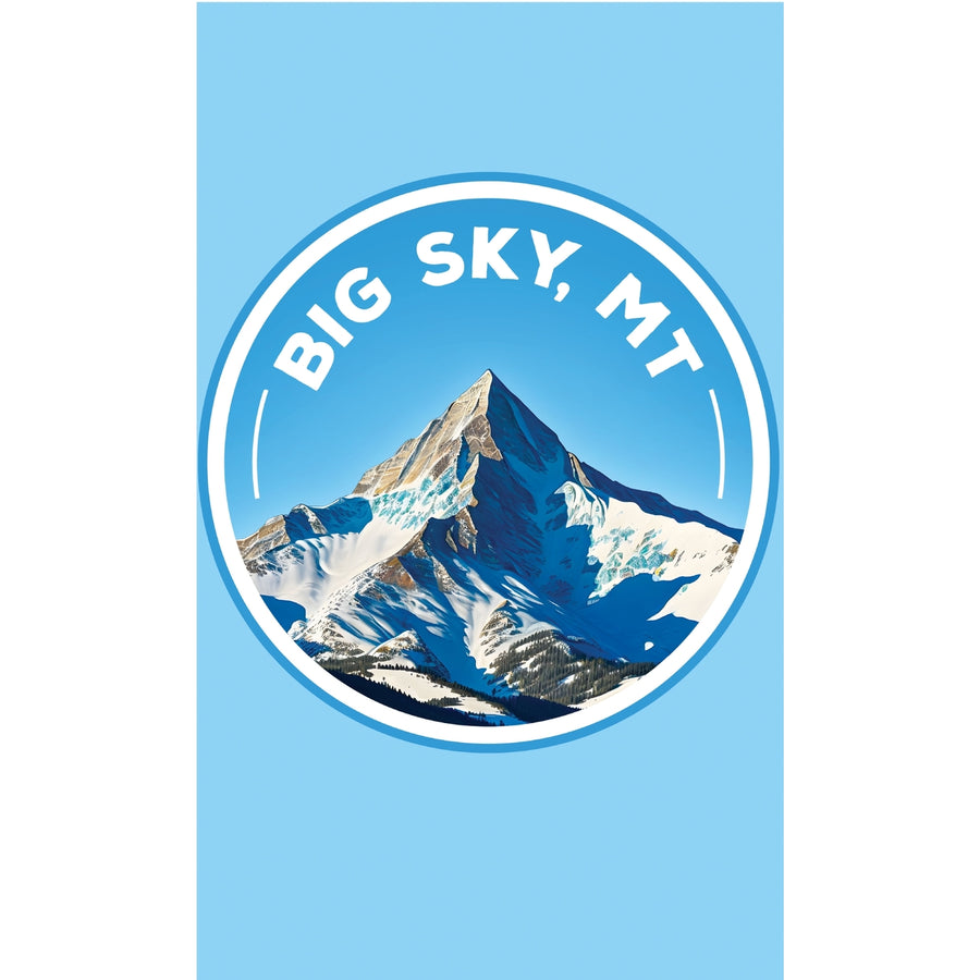 Big Sky Montana Snowy Mountain Design Souvenir Metal Sign 9 x 15 Image 1