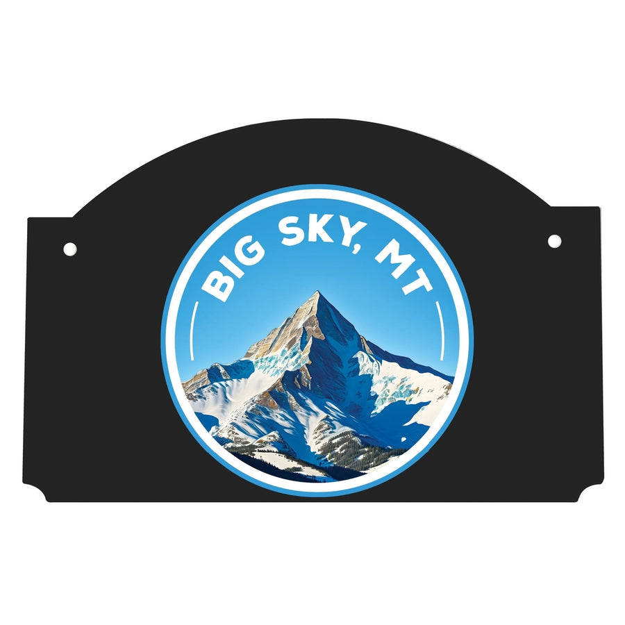 Big Sky Montana Snowy Mountain Design Souvenir Wood sign flat with string Image 1