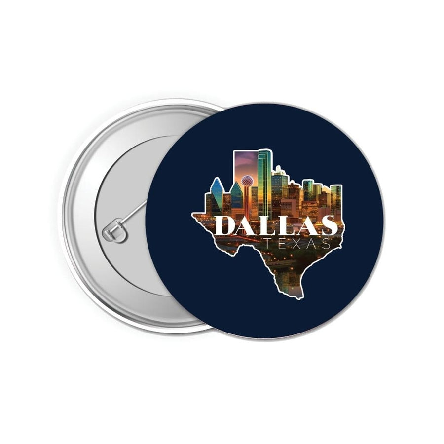 Dallas Texas Design C Souvenir Small 1-Inch Button Pin 4 Pack Image 1