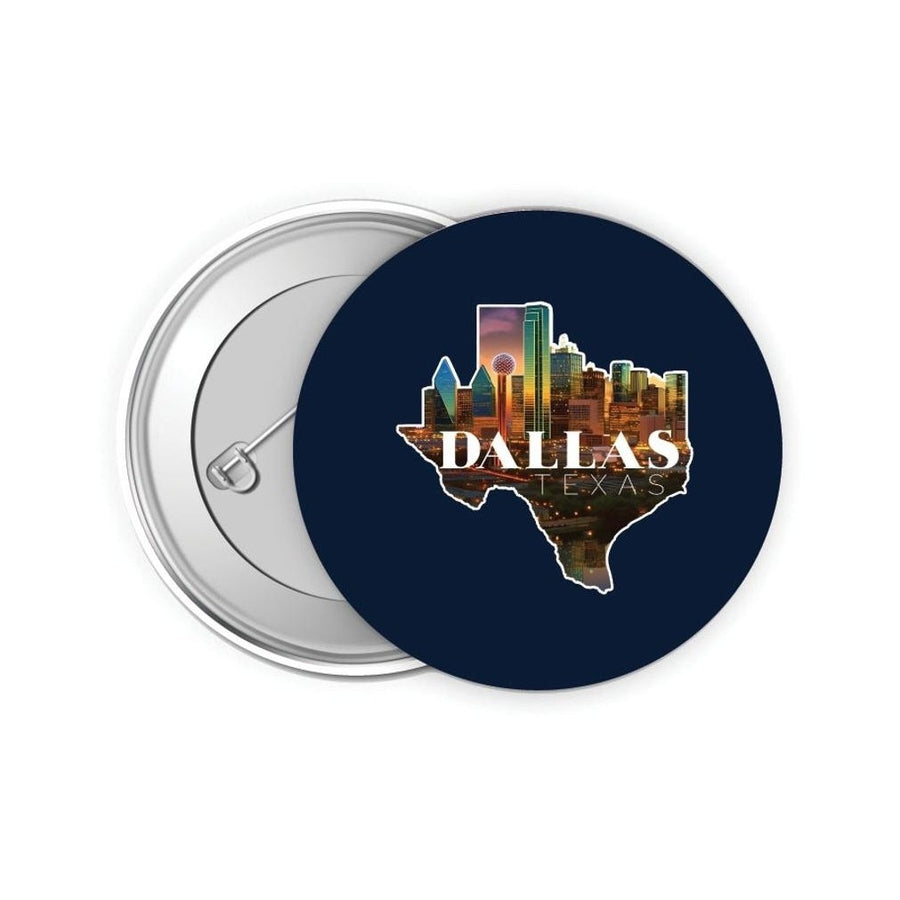 Dallas Texas Design C Souvenir Small 2-Inch Button Pin 4 Pack Image 1