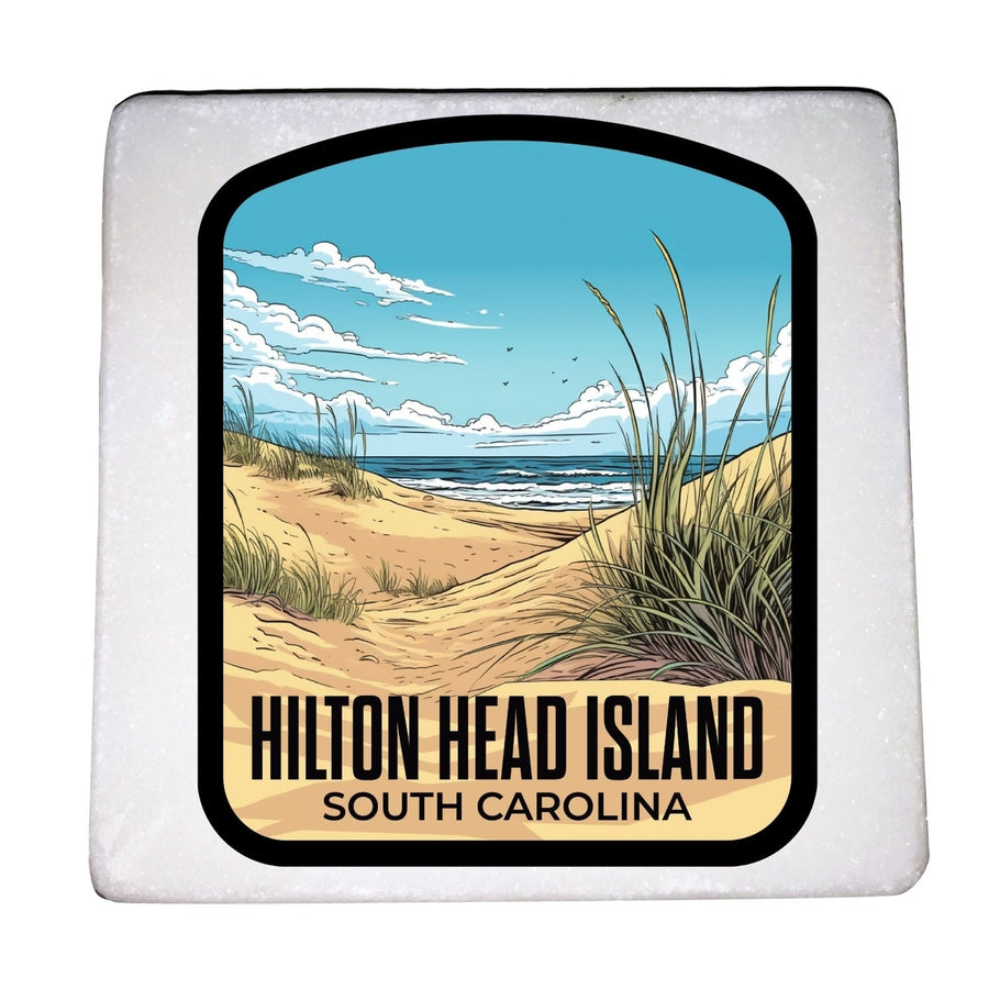 Hilton Head Island Design A Souvenir 4x4-Inch Coaster Marble 4 Pack Image 1