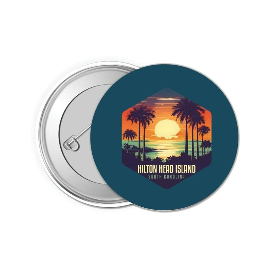 Hilton Head Island Design B Souvenir Small 1-Inch Button Pin 4 Pack Image 1