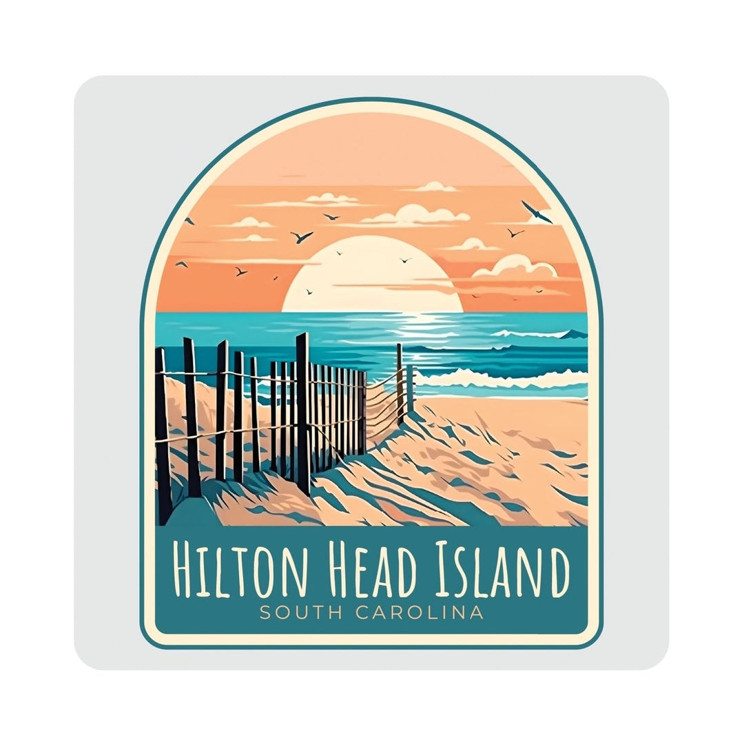 Hilton Head Island Design C Souvenir 4x4-Inch Coaster Acrylic 4 Pack Image 1