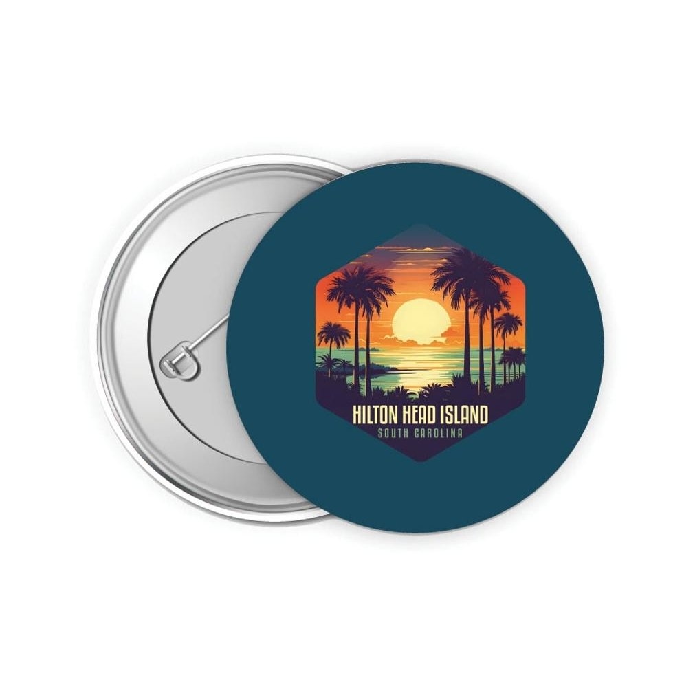 Hilton Head Island Design B Souvenir Small 2-Inch Button Pin 4 Pack Image 1