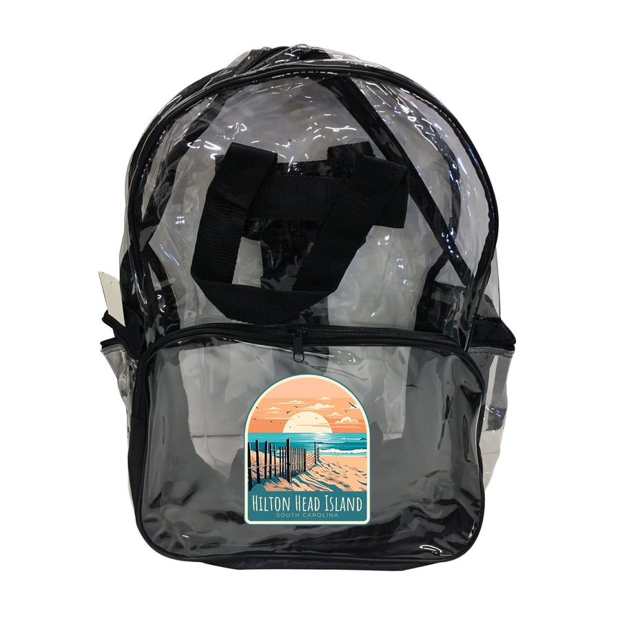 Hilton Head Island Design C Souvenir Clear View Backpack Image 1