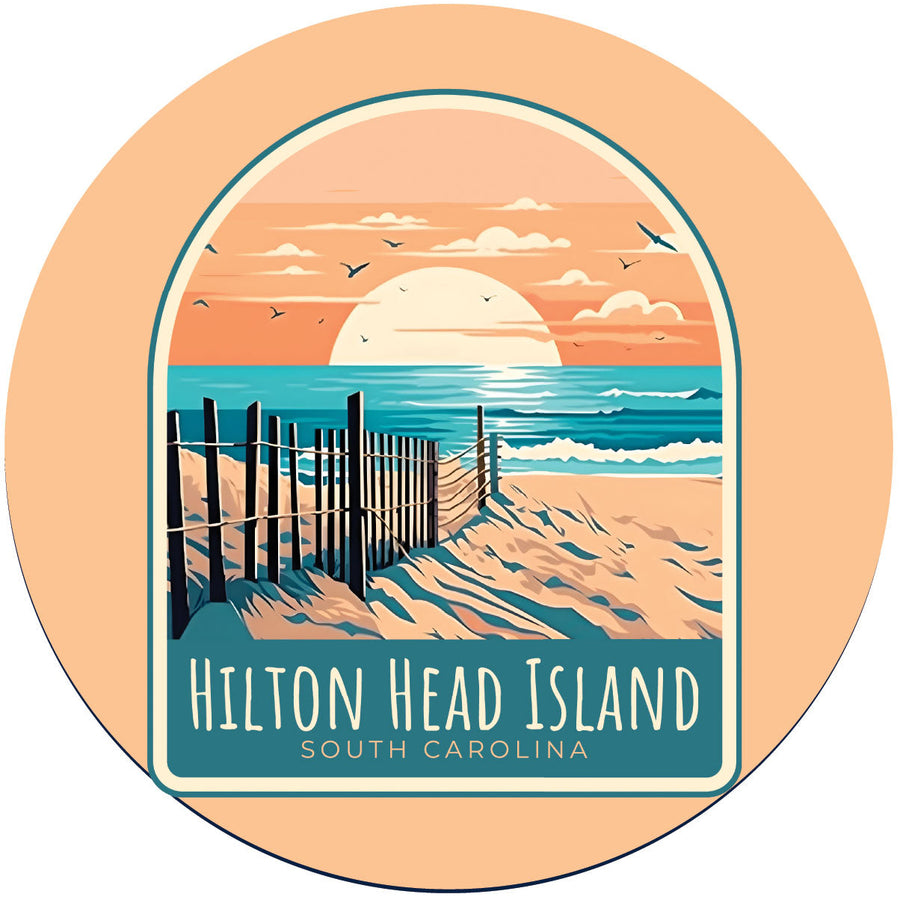 Hilton Head Island Design C Souvenir Coaster Paper 4 Pack Image 1