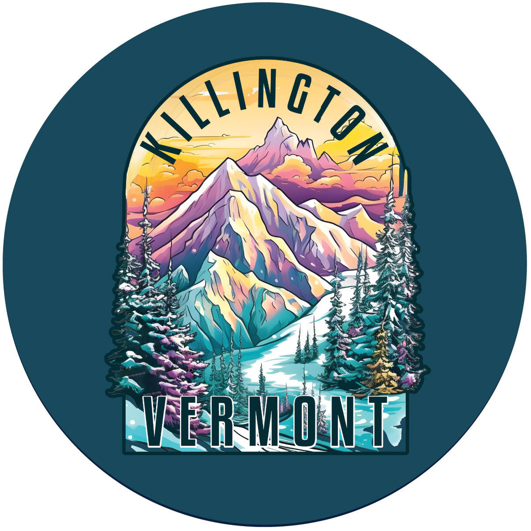 Killington Vermont Design B Souvenir Coaster Paper 4 Pack Image 1