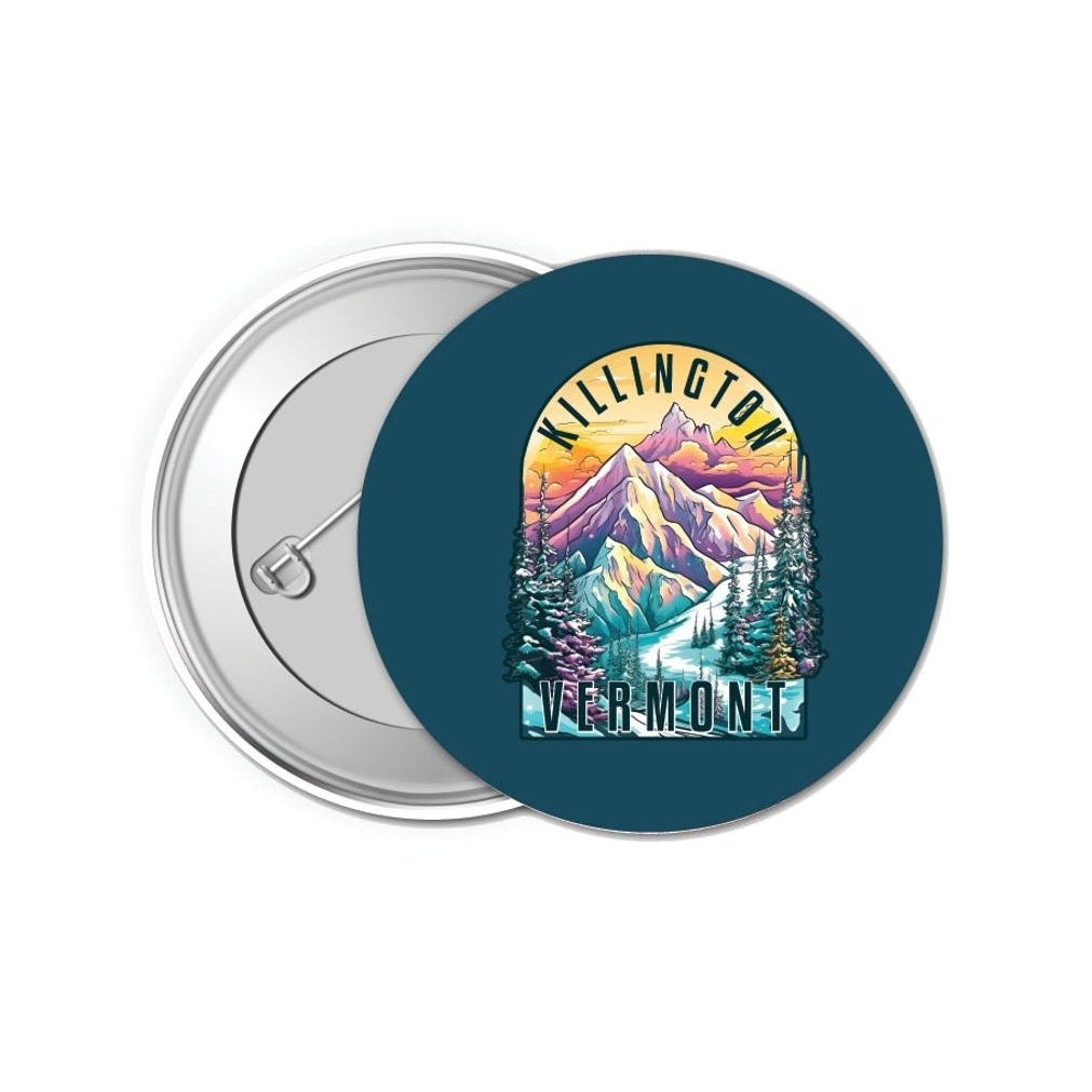 Killington Vermont Design B Souvenir Small 1-Inch Button Pin 4 Pack Image 1