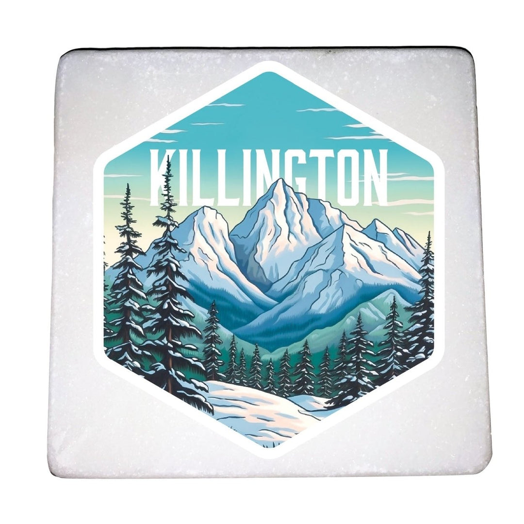 Killington Vermont Design C Souvenir 4x4-Inch Coaster Marble 4 Pack Image 1