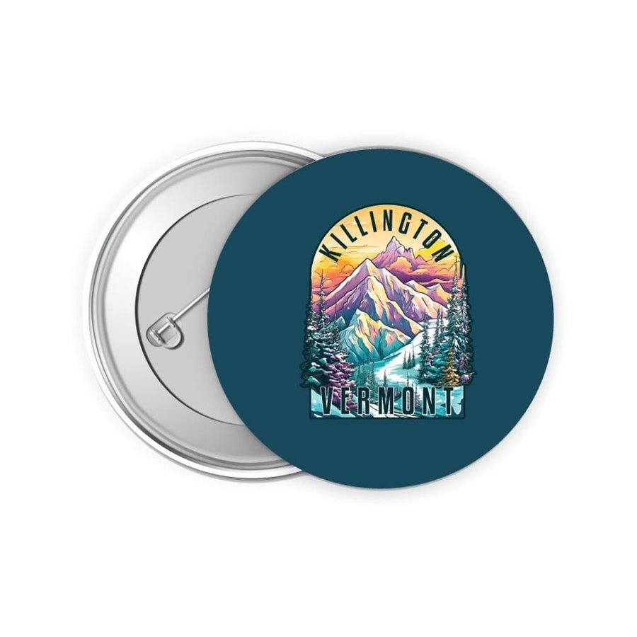 Killington Vermont Design B Souvenir Small 2-Inch Button Pin 4 Pack Image 1