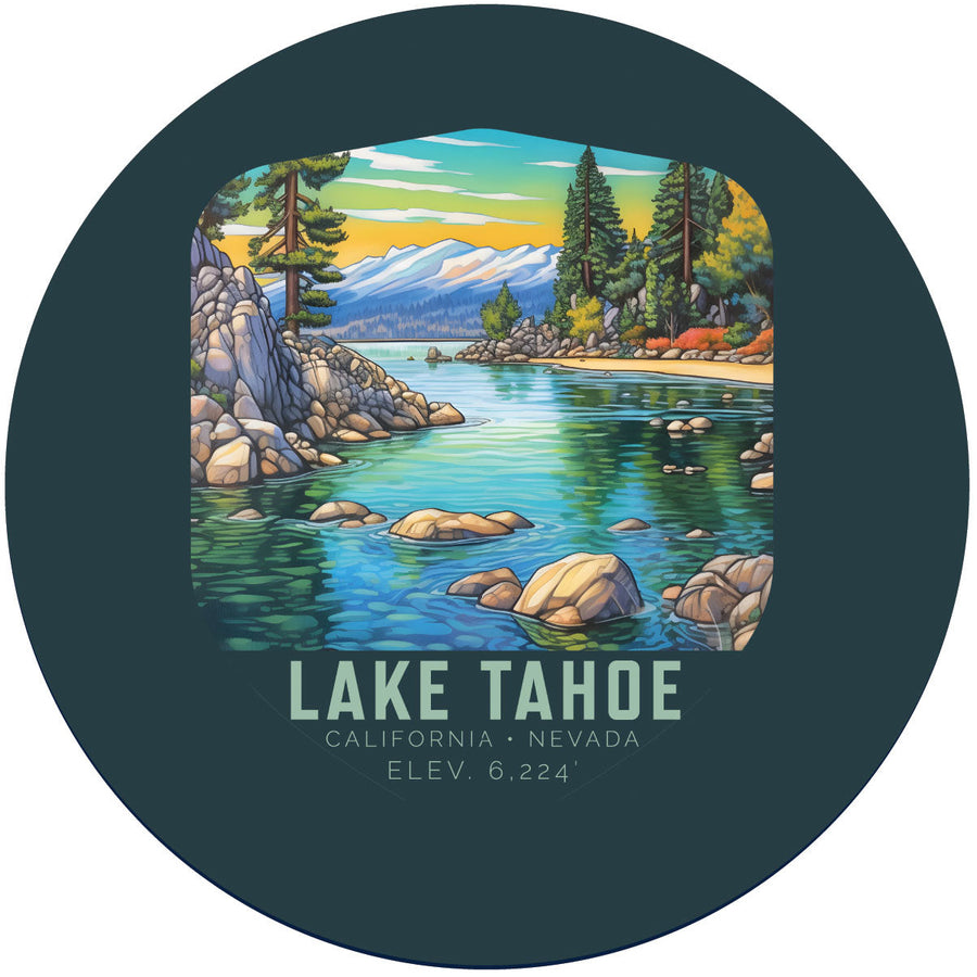 Lake Tahoe California Design B Souvenir Coaster Paper 4 Pack Image 1