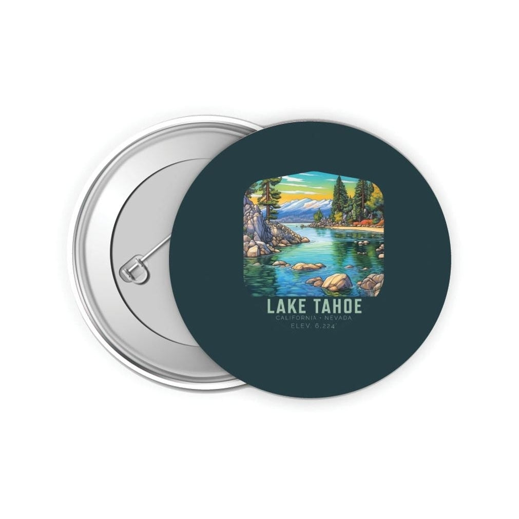 Lake Tahoe California Design B Souvenir Small 2-Inch Button Pin 4 Pack Image 1