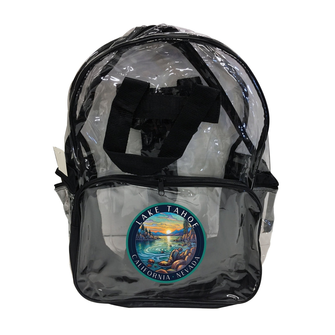 Lake Tahoe California Design C Souvenir Clear View Backpack Image 1