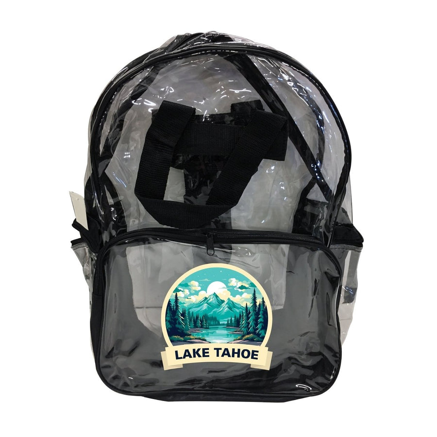 Lake Tahoe California Design A Souvenir Clear View Backpack Image 1