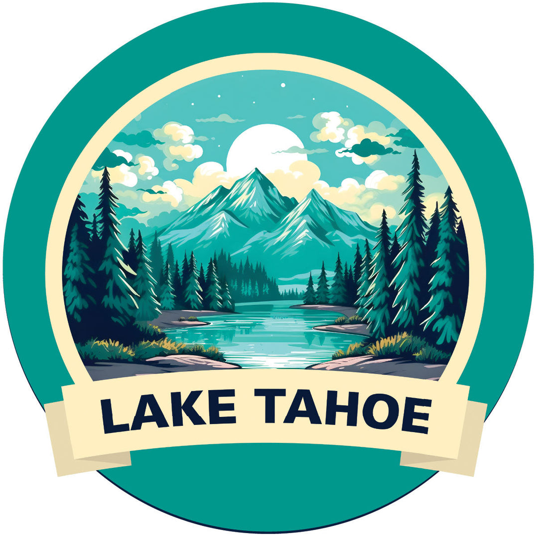 Lake Tahoe California Design A Souvenir Coaster Paper 4 Pack Image 1