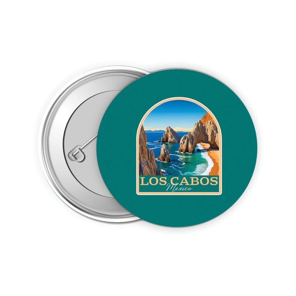 Los Cabos Mexico Design B Souvenir Small 2-Inch Button Pin 4 Pack Image 1