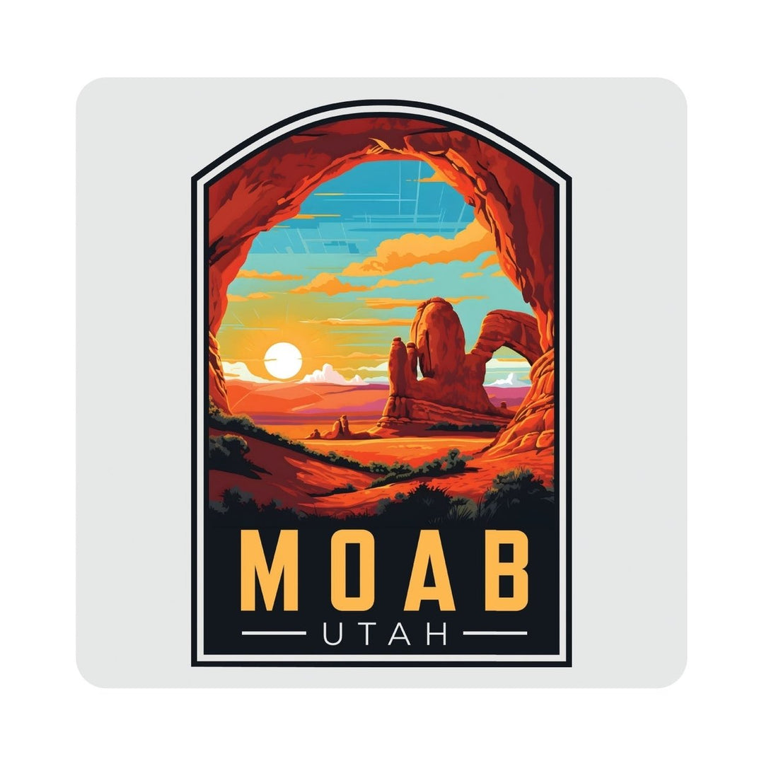 Moab Utah Design C Souvenir 4x4-Inch Coaster Acrylic 4 Pack Image 1