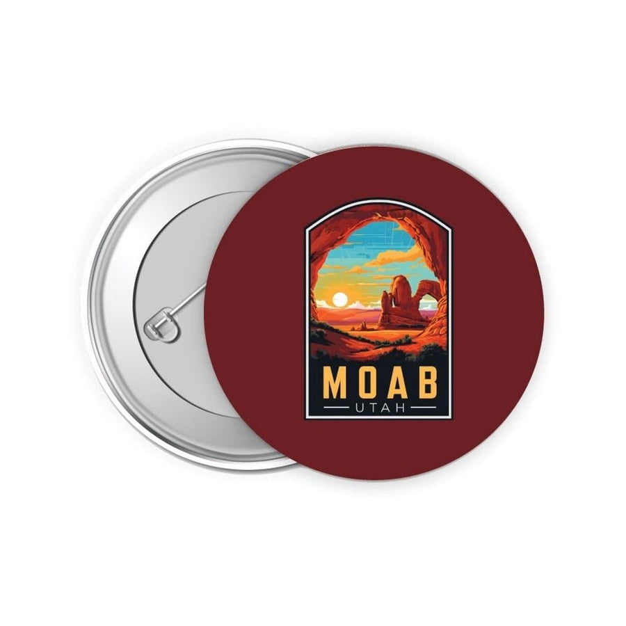 Moab Utah Design C Souvenir Small 2-Inch Button Pin 4 Pack Image 1