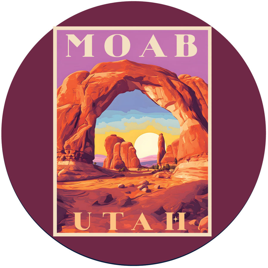 Moab Utah Design A Souvenir Coaster Paper 4 Pack Image 1