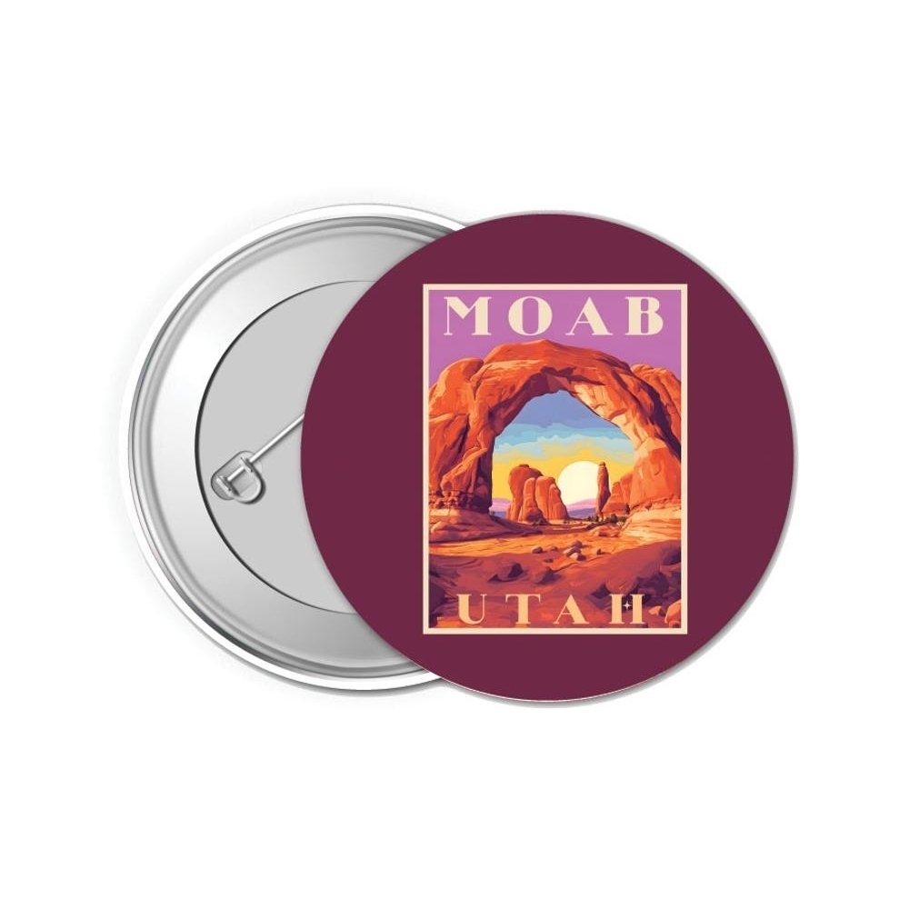 Moab Utah Design A Souvenir Small 1-Inch Button Pin 4 Pack Image 1