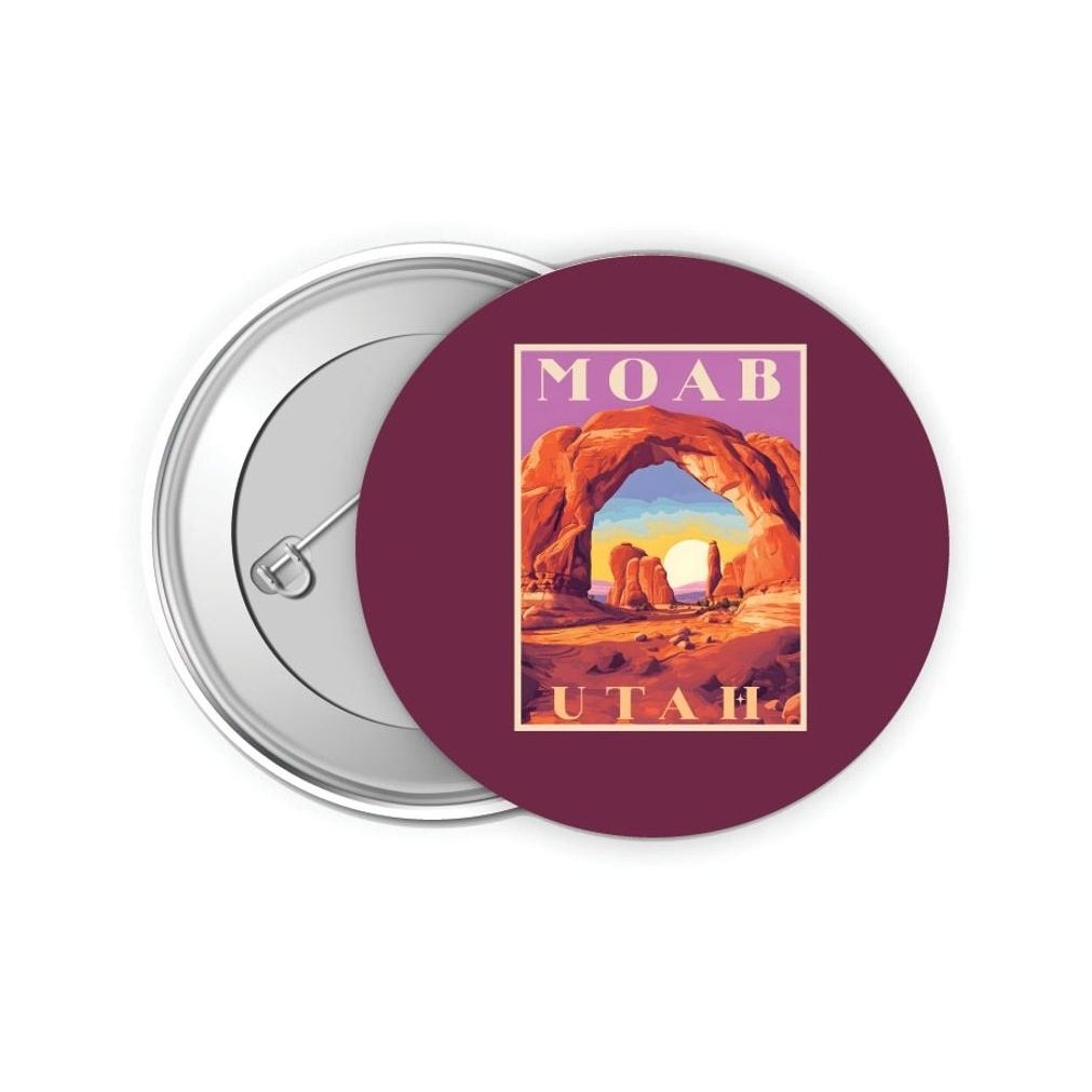 Moab Utah Design A Souvenir Small 2-Inch Button Pin 4 Pack Image 1