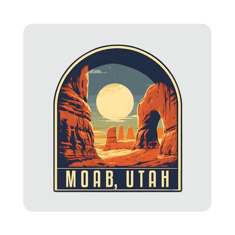 Moab Utah Design B Souvenir 4x4-Inch Coaster Acrylic 4 Pack Image 1