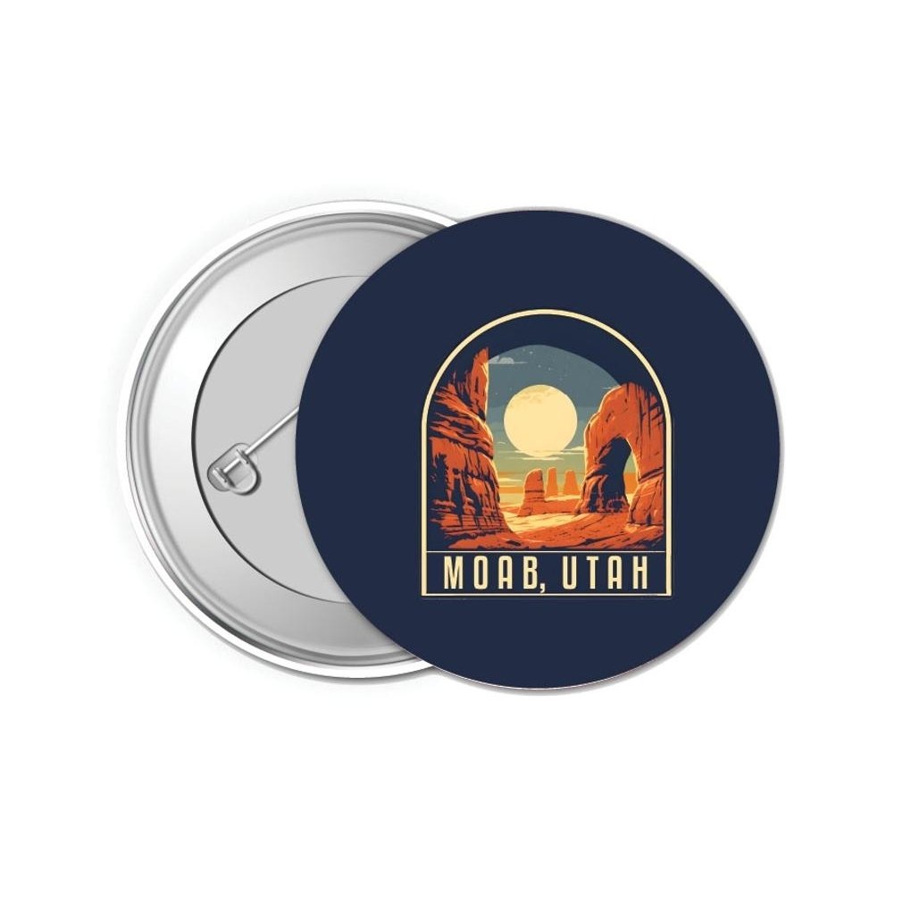 Moab Utah Design B Souvenir Small 1-Inch Button Pin 4 Pack Image 1