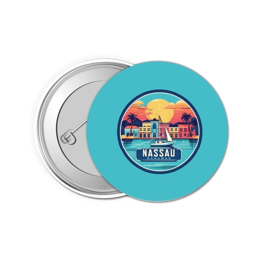 Nassau the Bahamas Design A Souvenir Small 1-Inch Button Pin 4 Pack Image 1