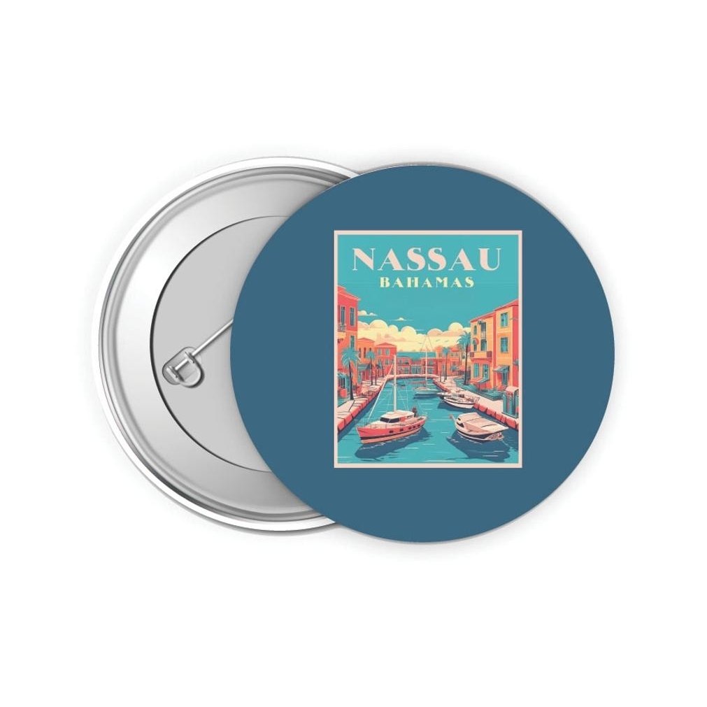 Nassau the Bahamas Design B Souvenir Small 2-Inch Button Pin 4 Pack Image 1