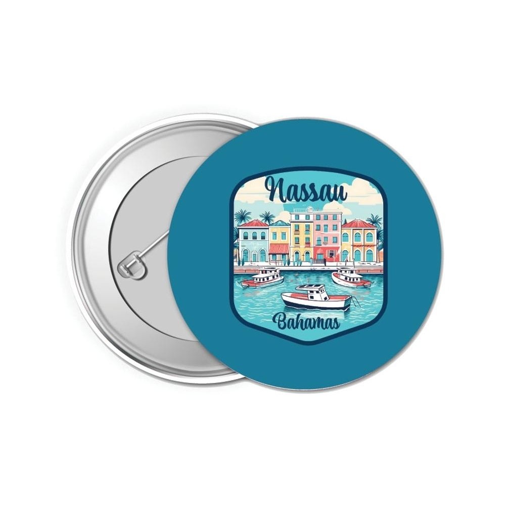 Nassau the Bahamas Design C Souvenir Small 1-Inch Button Pin 4 Pack Image 1