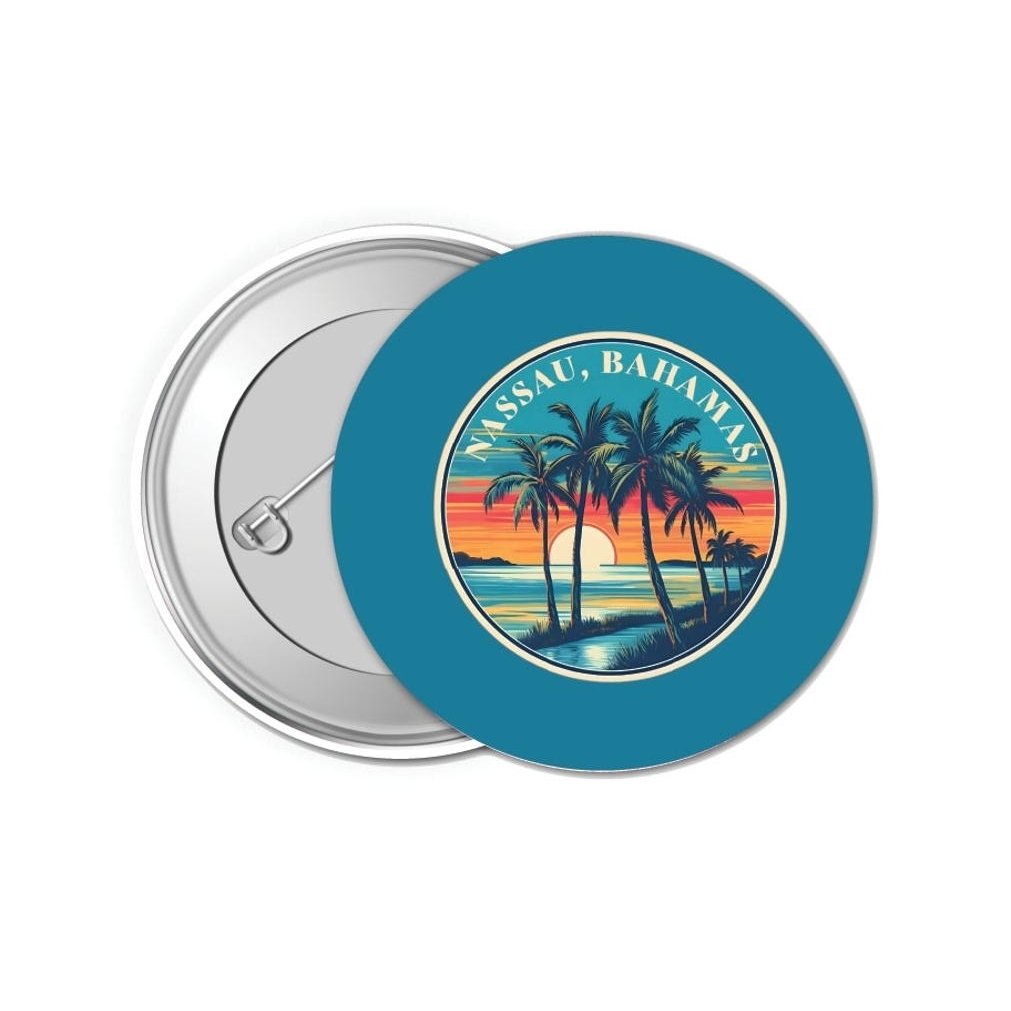 Nassau the Bahamas Design D Souvenir Small 1-Inch Button Pin 4 Pack Image 1