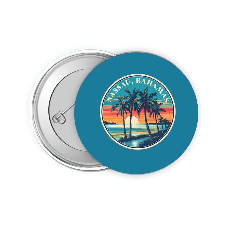 Nassau the Bahamas Design D Souvenir Small 2-Inch Button Pin 4 Pack Image 1