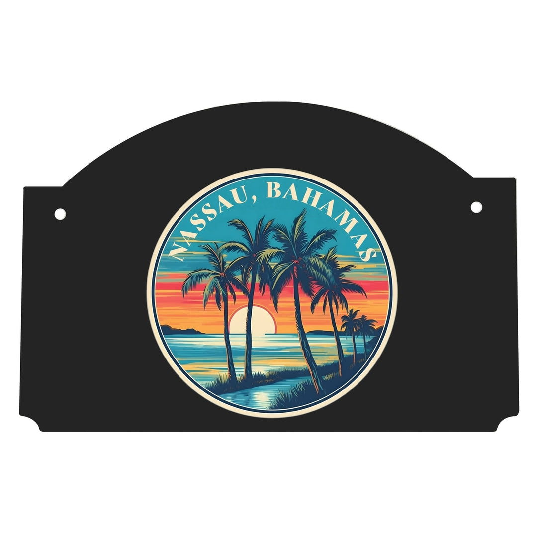 Nassau the Bahamas Design D Souvenir Wood sign flat with string Image 1