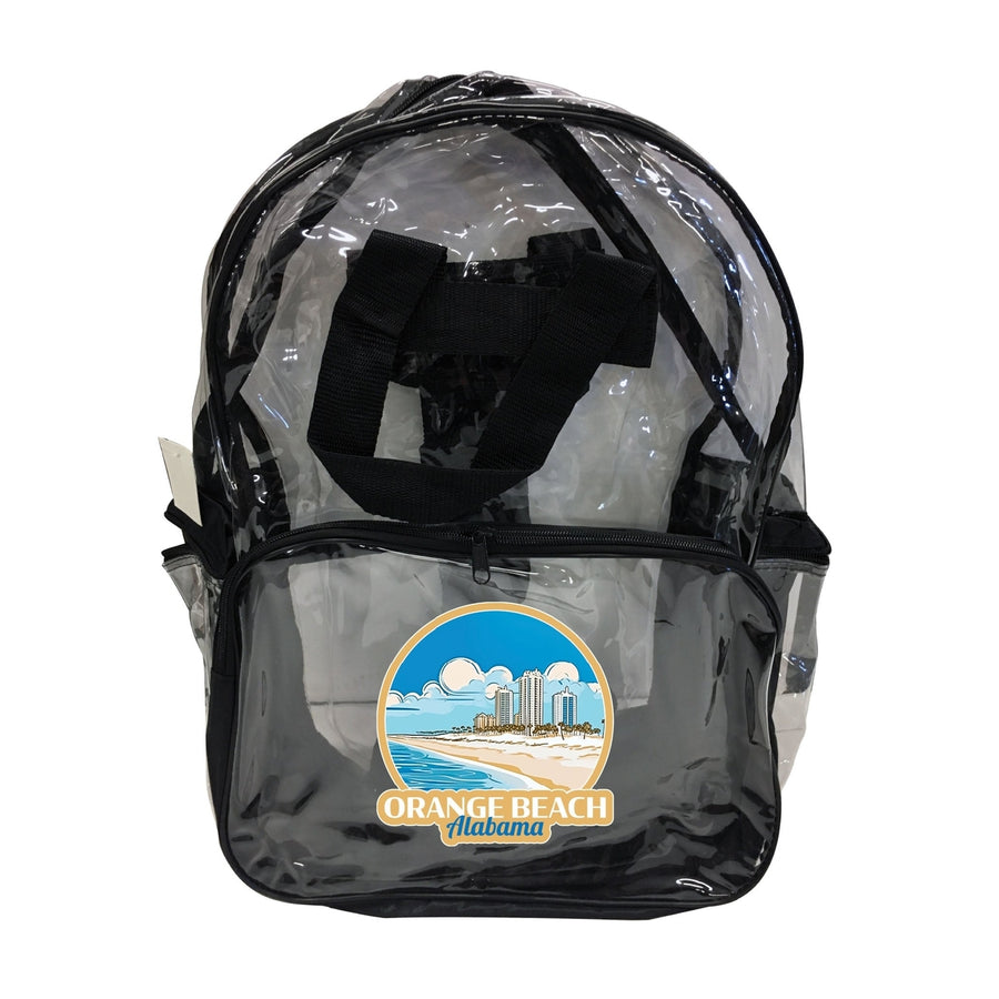 Orange Beach Alabama Design A Souvenir Clear View Backpack Image 1