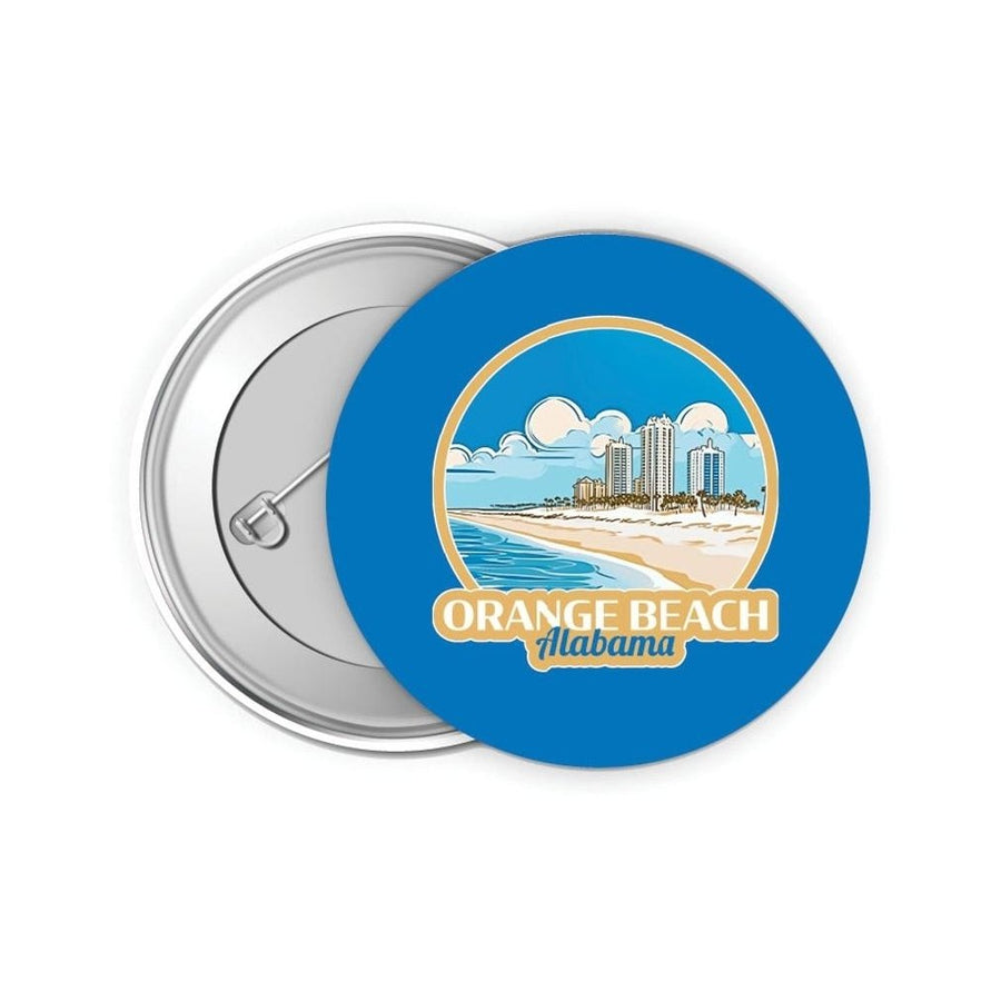 Orange Beach Alabama Design A Souvenir Small 2-Inch Button Pin 4 Pack Image 1