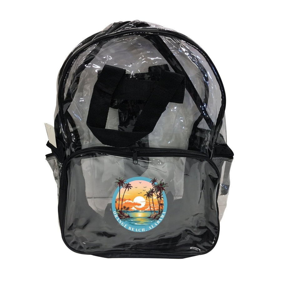 Orange Beach Alabama Design B Souvenir Clear View Backpack Image 1