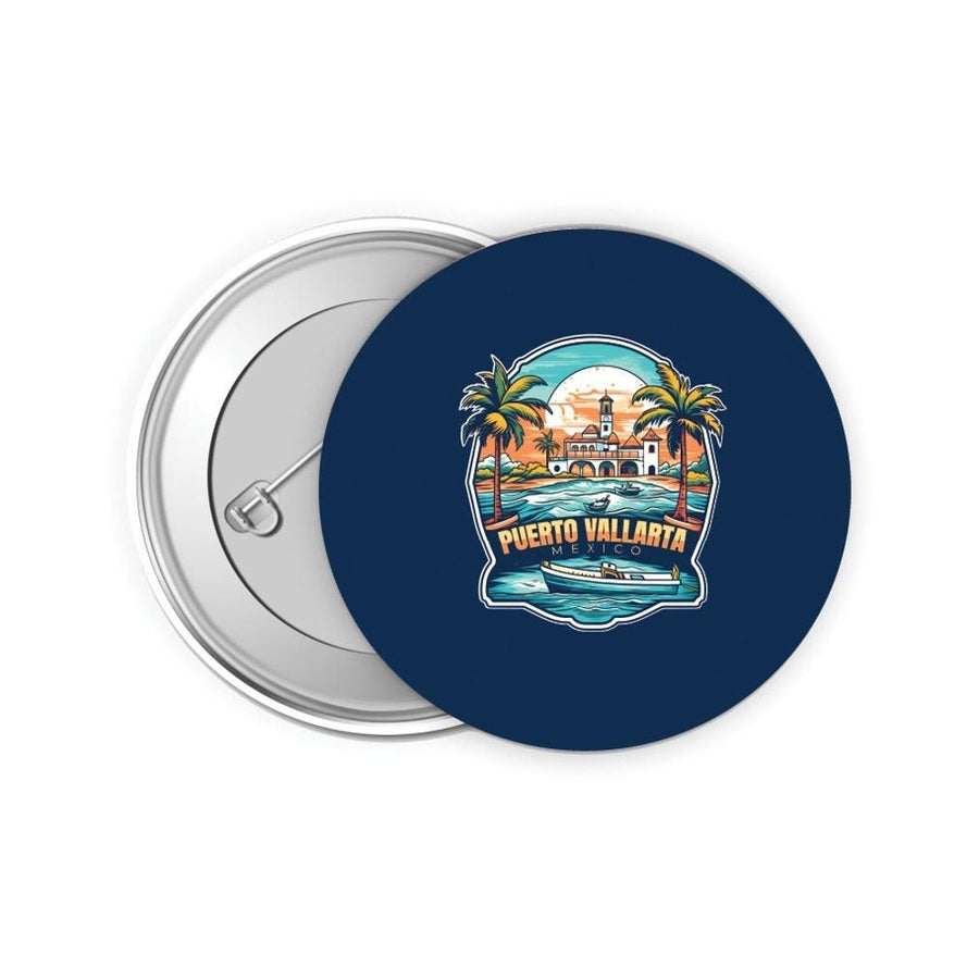 Puerto Vallarta Mexico Design A Souvenir Small 2-Inch Button Pin 4 Pack Image 1