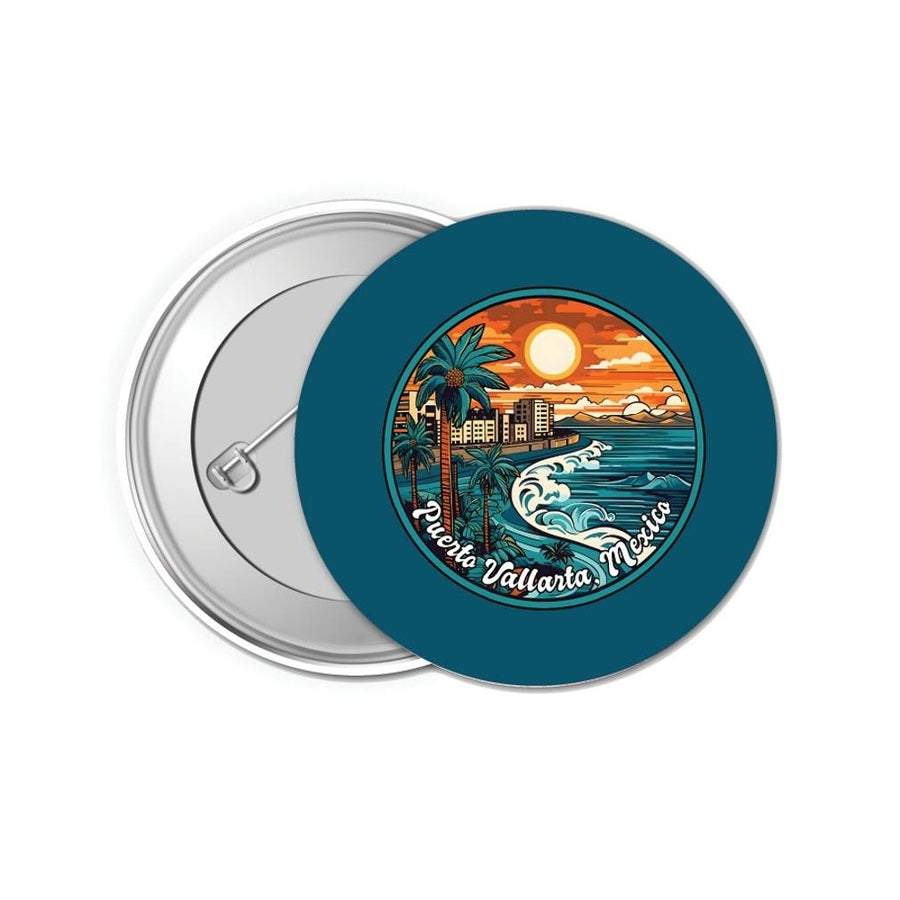 Puerto Vallarta Mexico Design B Souvenir Small 1-Inch Button Pin 4 Pack Image 1